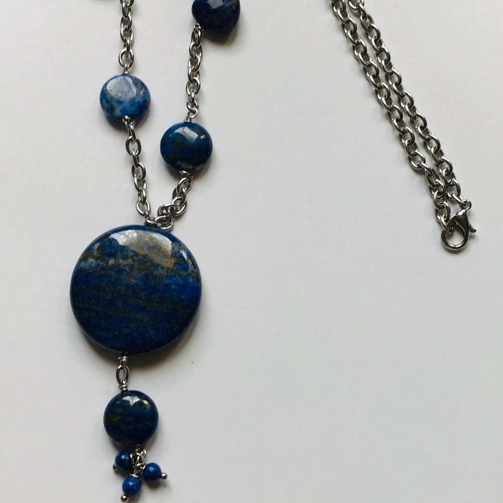 lapis lazuli drop necklace